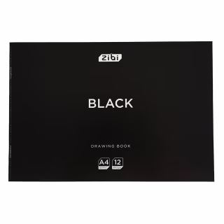 Альбом для рисования ZiBi А4 BLACK, 12 листов на скобе (ZB.1421-01)