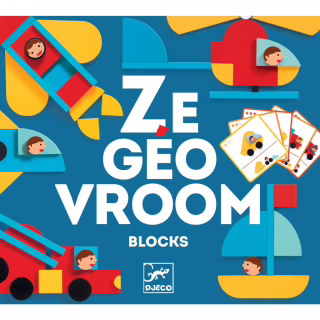 Настольная игра Djeco Набор деревянных геометрических фигур Ze Geo Vroom (DJ06436)