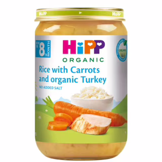 Детское пюре HiPP Индейка с нежным рисом и морковью 220 г (1223761)