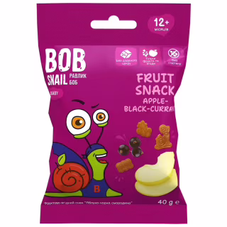 Детские снеки Bob Snail фруктовая яблоко-черная смородина 40 г (1740861)
