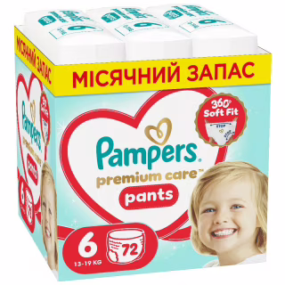 Підгузки Pampers Premium Care Pants Розмір 6 (13-19 кг) 72 шт (8006530320139)