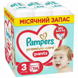 Подгузники Pampers Premium Care Pants Розмір 3 (6-11 кг) 114 шт (8006530320184)