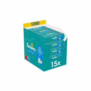 Детские влажные салфетки Pampers Fresh Clean 15 пачок х 80 шт (1200 шт) (8001841078496)