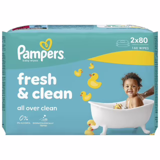 Детские влажные салфетки Pampers Fresh Clean2x80 шт (160 шт) (8006530135269)