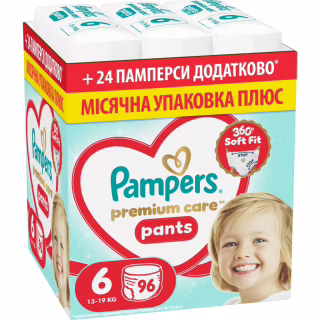 Подгузники Pampers Premium Care Pants Розмір 6 (13-19 кг) 96 шт (8006530315814)