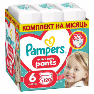 Подгузники Pampers Active Baby Pants Size 6 (13-19 kg) 120 pcs (8006530305617)