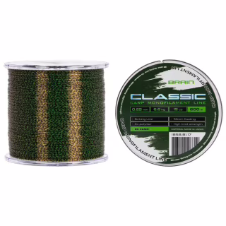 Леска Brain Classic Carp Line 3D (camo) 600m 0.25mm 15lb 6.6kg (1858.81.17)