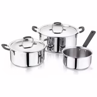 Набір посуду MasterPro Foodies collection 2 каструлі та ківш 16/20/24 см (BGEU-5539)