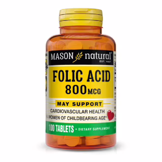 Витамин Mason Natural Фолиевая кислота 800 мкг, Folic Acid, 100 таблеток (MAV-06761)