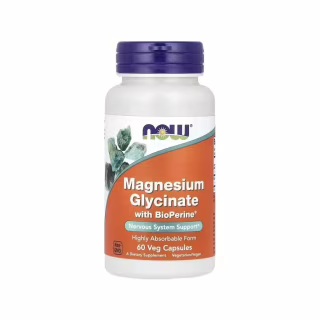 Витаминно-минеральный комплекс Now Foods Глицинат магния с биоперином, 200 мг, Magnesium Glycinate With BioPerine, (NF1284)