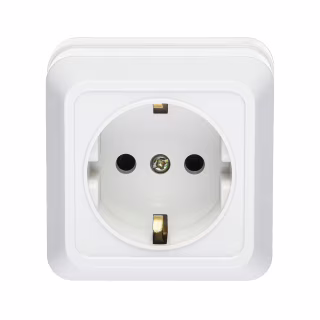Розетка одинарная накладная Songrui Electrical с заземлением, белая, 10A 220V