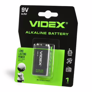 Батарейка Videx Крона 6F22 9V Alkaline (6LR61, блистер)