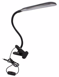 Настольная LED-лампа на прищепке 24 LED, USB, чёрная (206)