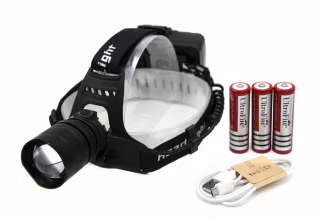 Налобный фонарь P53, 3х18650, ЗУ MicroUSB, P50 LED, Zoom