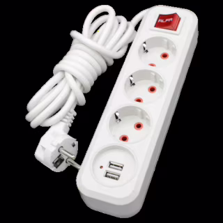 Удлинитель RLFR с заземлением 3 гнезда 5 метров + USB
