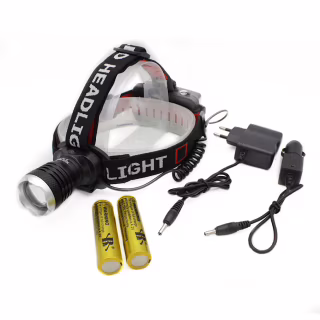 Налобний ліхтар Bailong BL-T09-T6, Акк., T6 LED, 18650, Zoom, автомобільна зарядка