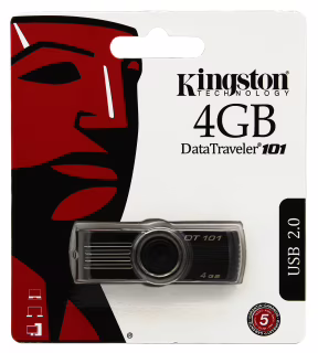 USB флеш накопичувач Kingston DT101 4Gb Black (DT101 G2) (Гарантія 3 роки)
