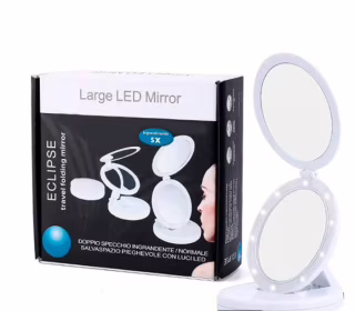 Косметическое зеркало с LED-подсветкой и 5-кратным увеличением Large LED Mirror
