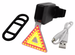 Велосипедний задній фонарик мигалка акумуляторний Трикутник 902 microUSB