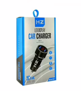 Автомобильное зарядное устройство HZ HC7, 2 × USB, 3.1A, с вольтметром (6873)