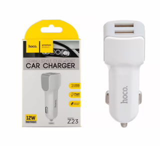 Автомобильное зарядное устройство Hoco Z23, 2 × USB, 2.4A, 12W (7087)