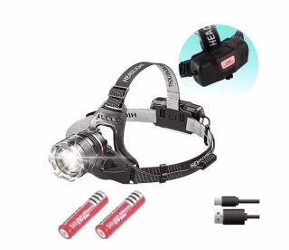 Налобний ліхтар Bailong BL-8003-P50, 2x18650, зум, ЗУ microUSB,