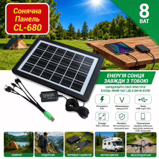Солнечная панель SOLAR PANEL CL-638WP/размер 26х16см