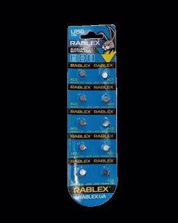 Батарейка Rablex LR50 (AG0) 1.5V (блистер 10 шт.)