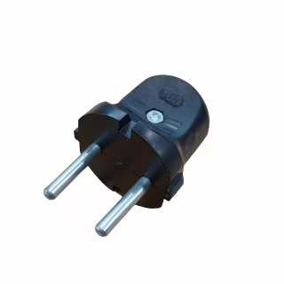 Электровилка EMP прямая, черная, 10A 220V (упаковка 20 шт.)