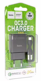 СЗУ Мережева Зарядка Hoco C72Q / Type-C 3.0A