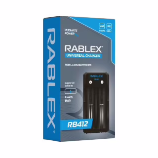 Зарядное устройство Rablex RB412, 2 × 18650 и др., USB, для высокотоковых аккумуляторов