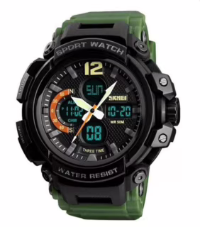 Часы наручные SKMEI 1343AG, ARMY GREEN, 9744