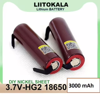 Аккумулятор LiitoKala 18650 HG2-N Li-ion 3000mAh высокотоковый с контактами под пайку