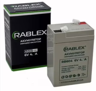 Акумуляторна батарея Rablex 6V 4Ah (RB604), свинцево-кислотна (SLA)