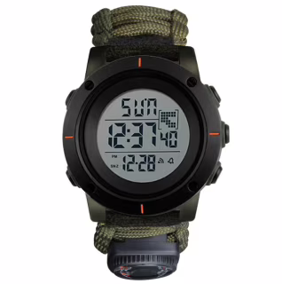 Часы наручные SKMEI 1213AG, PARACORD, ARMY GREEN BIG SIZE, Compass, термометр, кресало, 10464