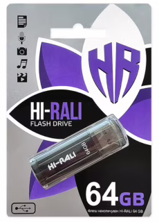 USB флеш накопичувач Hi-Rali 64GB/ HI-64GBSTBK (Гарантія 3 роки)