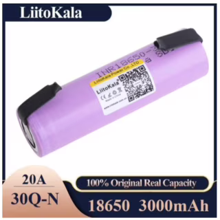 Акумулятор високотоковий 18650, LiitoKala 30Q-N, 3000mAh, з контактами під пайку