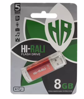USB флеш накопичувач Hi-Rali 8GB, HI-8GBVCRD (Гарантія 3 роки)