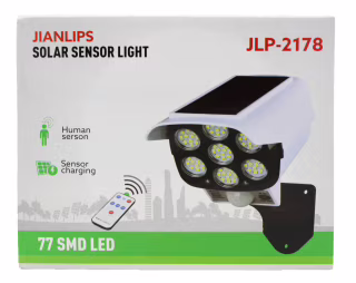 Вуличний ліхтар з сонячною панеллю у вигляді камери JLP-2178 / 77SMD / 7728