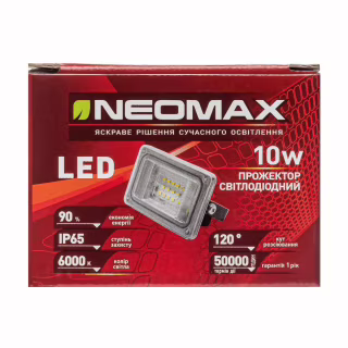 Светодиодный прожектор NeoMax 10W LED IP65 6000K (9×6 см)