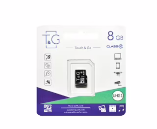 Карта памяти microSDHC T&G (UHS-1) 8GBSD  class 10 (без адаптром) (Гарантия 3года)