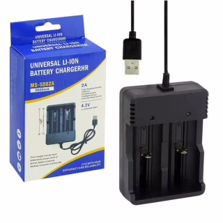 Зарядний пристрій для акумуляторів 2x18650 / від USB / Li-ion Charger MS-5D82A