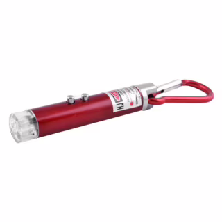 Ліхтарик брелок (LED+Лазер) 9616-2/ 3хLR44,/карабін/ (прозорі)