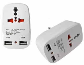 Універсальний адаптер 2в1, перехідник+зарядка USB / NK-823/ 7043