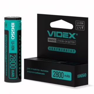 Аккумулятор Videx 18650 Li-ion 2800mAh 3.7V с защитой
