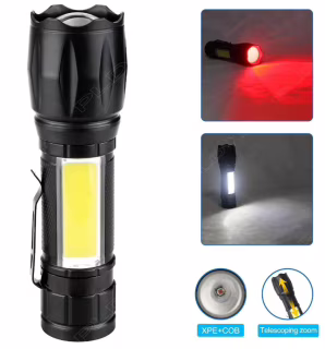 Ручной фонарь Police W601 PL-062, Li-Ion аккум., ЗУ microUSB, zoom, красный и белый свет