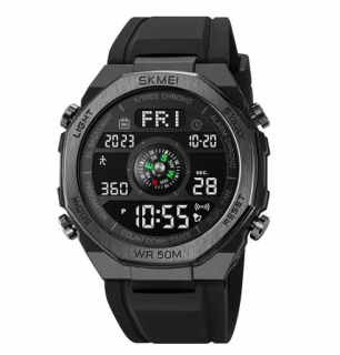 Годинники наручні SKMEI 2209BKBK, BLACK-BLACK, Компас, Педометр, 10323