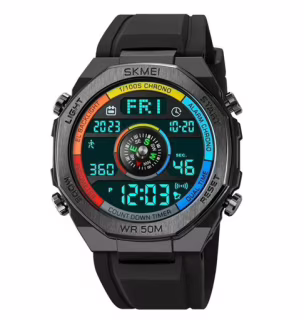 Часы наручные SKMEI 2209CKBK, COLORFUL/BLACK, Compass, Pedometer, 10351