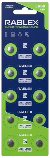 Батарейка Rablex LR60 (AG1) 1.5V New Design