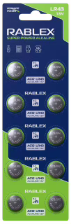 Батарейки-Таблетки Rablex LR43, AG12, New Design